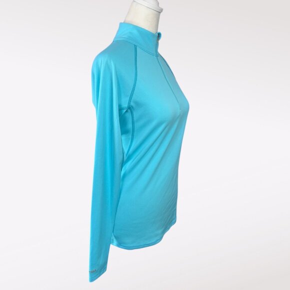 Eastern Mountain Sports Quarter Zip Pullover Aqua Blue Long Sleeve Top Small - Picture 6 of 9